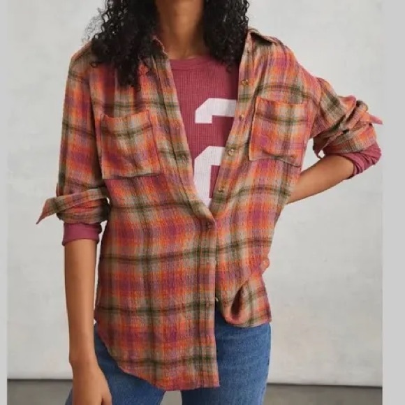 Chelsea & Theodore Tops - Anthropologie Chelsea & Theodore Multicolor Plaid Shirt